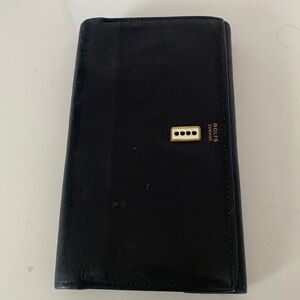 Vintage Rolfs Swagger Clutch Black Cowhide Leather Wallet Kiss-Lock Coin Inside